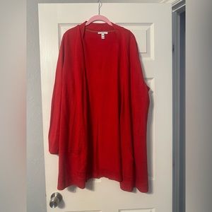 Isaac mizrahi live red cardigan. Never worn!!